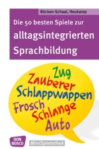 Buchcover „Alltagsintegrierte Sprachbildung“ mit bunten Wörtern in Sprechblase